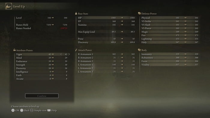 ELDEN RING STAT SCREEN