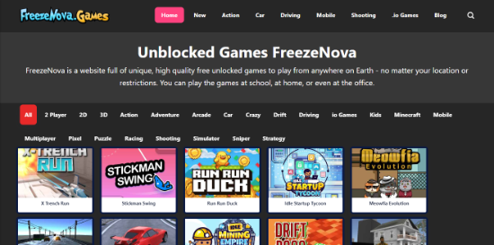 Unblocked Games FreezeNova - The 2023 Gaming Escape Unblocked Games FreezeNova