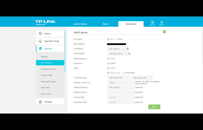 ps4-Navigate to the DHCP settings or LAN settings section of your router's configuration page