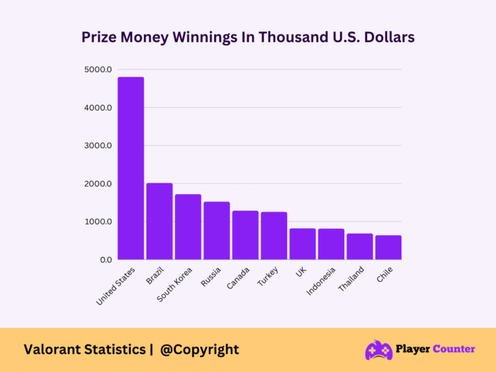 Top 5 Countries In VALORANT eSports Earnings